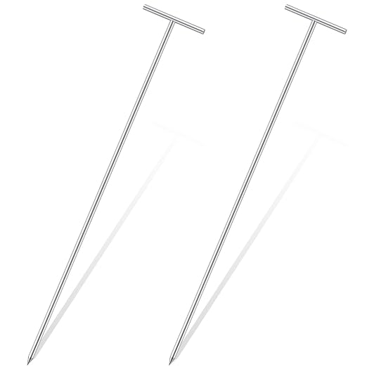 Zonon 48 Inch 2 Pack T-Handle Ground Rod Galvanized 3' L x 1/2" Diameter Ground Rod for Electric Fence Industrial Power Chemical Industry