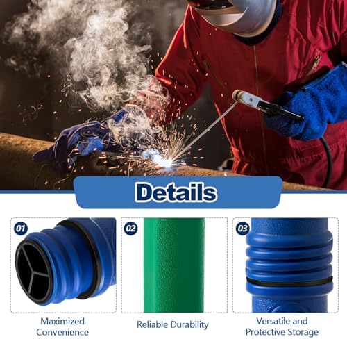 Tandefio 4 Pcs Welding Rod Storage Tube 40 Inch Tig Rod Holder, Green, Blue