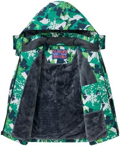 Boys' Waterproof Winter Ski Jacket Removable Hood Snow Coat