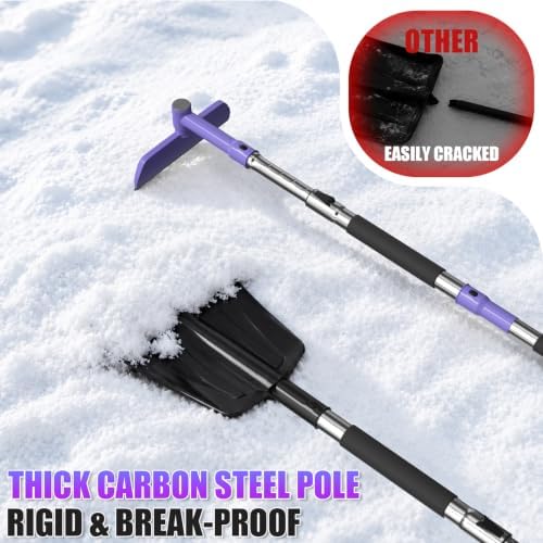 62'' Extendable Snow Brush & Ice Scrapers, Snow Shovel for Car Truck SUV