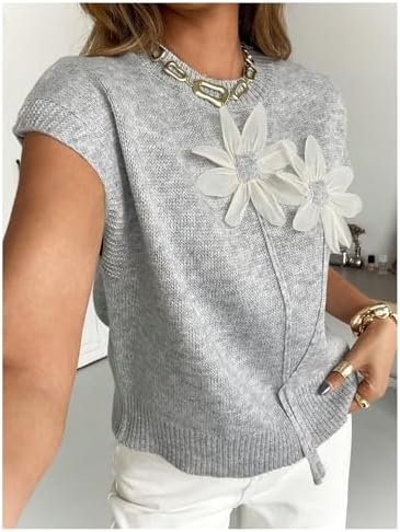 SOLY HUX Women's Short Sleeve Business Casual Sweater