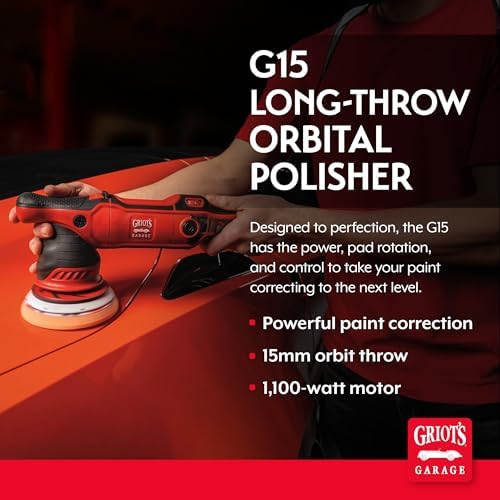Griot's Garage 10915 G15 Long Throw Orbital Polisher, 1100 W, 15 mm
