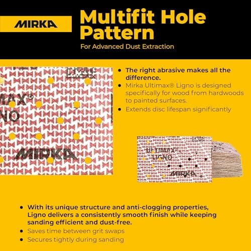 Mirka Abrasive Sheets Ultimax Ligno 3x5 Hook and Loop P320 50 Pack