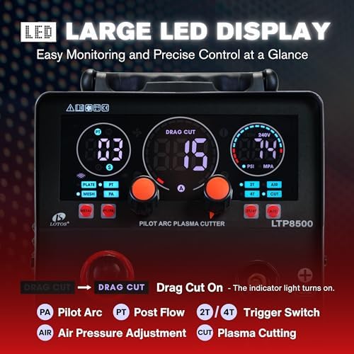 LTP8500 85A Drag-Cut HF Pilot Arc Plasma Cutter 220V