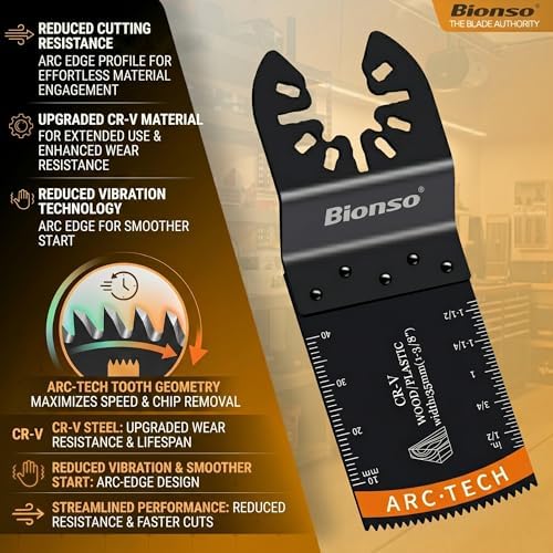 Bionso 110PCS Oscillating Tool Blade Cuts Wood, Sharp and Durable Multitool Blades, Multi Tool Blades Kits, Oscillating Saw Blades Fit Dewalt Milwaukee Ryobi Makita Worx Rockwell