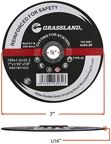 HARRI ABRASIVES Thin Cutting Disc, Stainless Steel Freehand Cut-Off Wheel - Depressed Center - 7" x 1/16" x 7/8" - T42 (Pack of 10)