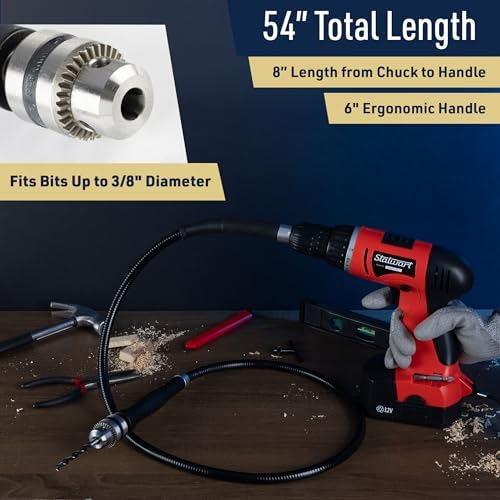 Kings County Tools Drill Bit Extension Flex Shaft Rotary Tool, 55.5”