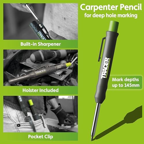 Tracer 8 Piece Construction Marker Kit - Carpenter Pencil Set