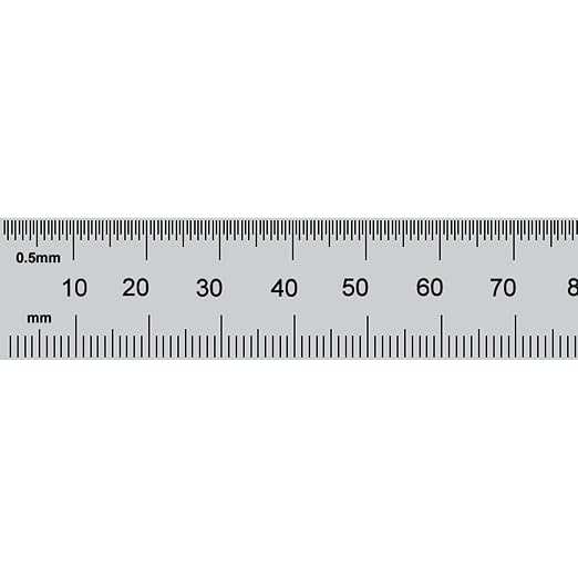 PEC Tools Metal Ruler, 6"/150mm Machinist Rule with Satin Chrome Finish, Decimal/Metric Graduation (1/10", 1/100", 1mm, 0.5mm), Flexible High-Quality Steel Ruler, Trusted by Professionals, Made in USA