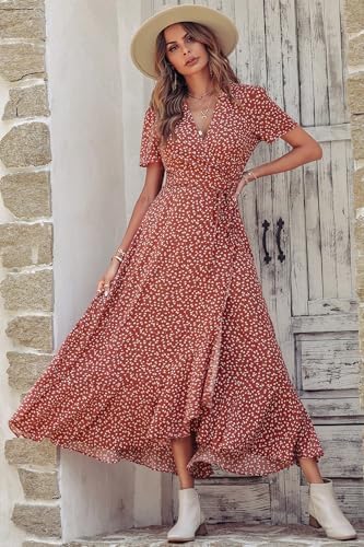 PRETTYGARDEN Women's Boho Floral Summer Maxi Dresses
