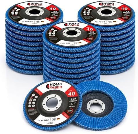 HOMO FABER 30 Pack Flap Discs 4 1/2 for Angle Grinder, 40 Grit Zirconia T29