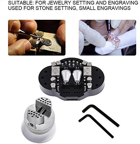Ball Vise Engraving Setting Tool 360°Rotation Professional Ball Vise 30 PCS Attachment Jewelry Engraving Block Tools Standard Block (3inch)