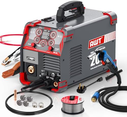 AWT LED Digital Display 200A MIG Welder,8 in 1 Welding Machine 110V/220V