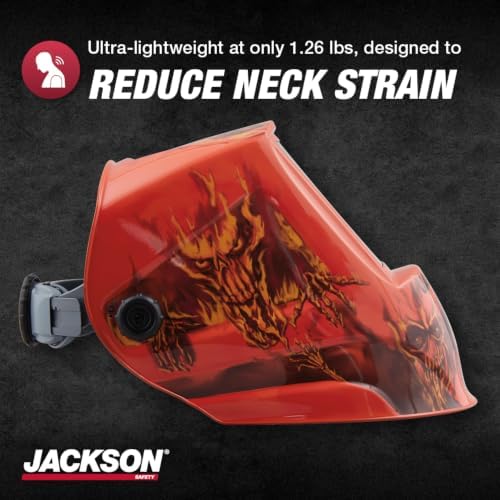 Jackson Safety Premium Graphic Welding Hood with ADF - Ultra Lightweight Auto Darkening Welding Helmet - ANSI Z87.1 (Multiple Styles)