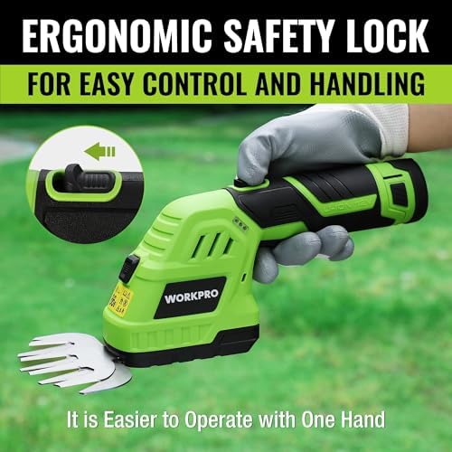 WORKPRO 12V Cordless Grass Shear & Shrubbery Trimmer with Battery & Charger