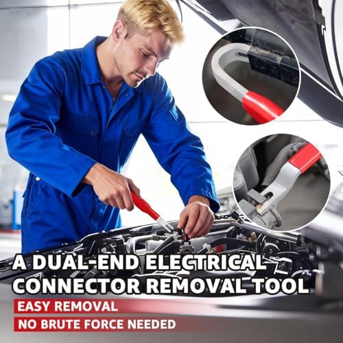 Electrical Disconnect Pliers for Cars: 2026 Upgraded Portable Dual Angled Automotive Connector Separator Tool Set with Bag for Car Terminal and Wiring Harness Removal in Tight Engine Space