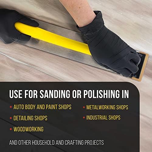 Dura-Gold Pro Series Longboard Hand Sanding File Sander Block with Hook & Loop Backing and PSA Backing Conversion Adapter Pad and 80 Grit Gold PSA Longboard Sandpaper