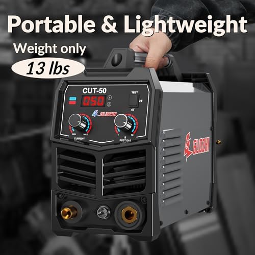 GZ GUOZHI Plasma Cutter, 50 Amp Air Inverter Plasma Cut, 110V/220V Dual Voltage Digital Display IGBT Inverter Plasma Cutting Machine with 2T/4T/TEST Function