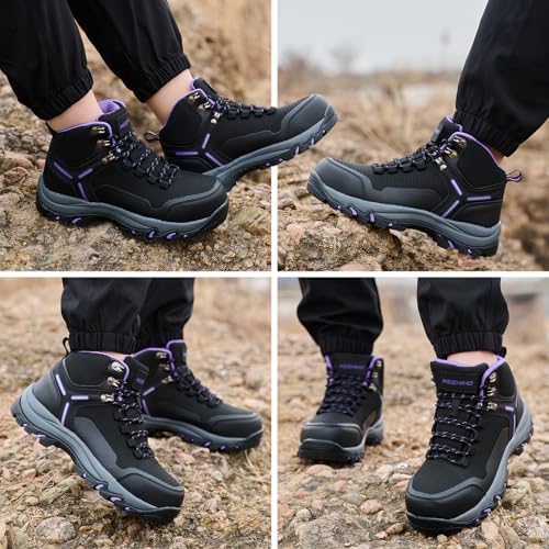 Kezhiho Waterproof Steel Toe Boots for Women Wide Width Non Slip Work Boots Lightweight Slip Resistant Safety Shoes Indestructible Construction Composite Toe Sneakers