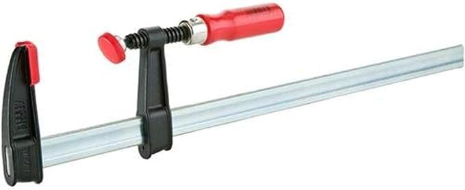 BESSEY Light Duty Tradesman's Bar Clamp - 2.5x18 In - TGJ2.518 - Woodworking Clamps with Wooden Handle, Ideal for Home Improvement & Workbench Projects, carpentry and Cabinetry, Black & Red