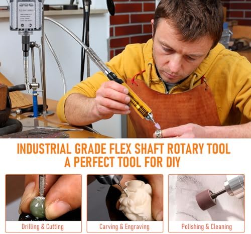 tonchean 1000W Flex Shaft Rotary Tool, 30000RPM Electric Flex Shaft Grinder