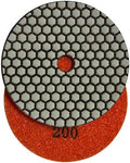 5" Dry Stone & Concrete Polishing Pad, 1.5mm Segment Height, 200 Grit