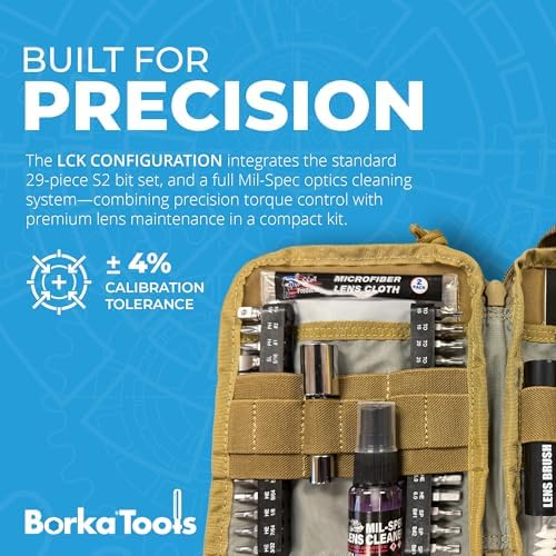 Torque Driver Kit – Optics Care Edition: Adjustable Torque Wrench with Professional Lens Cleaning Kit, S2 Bits & Cordura Pouch – Precision Instrument Maintenance Set