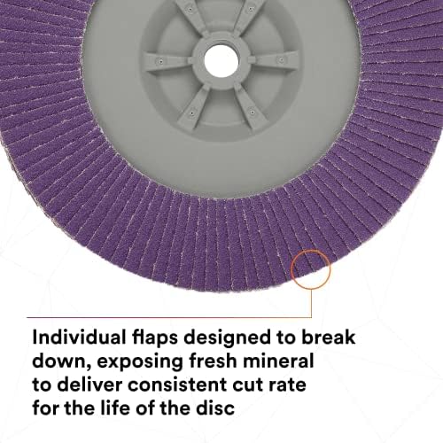 3M Flap Disc, 769F, 80+, T27 Quick Change, 7 in x 5/8 in-11
