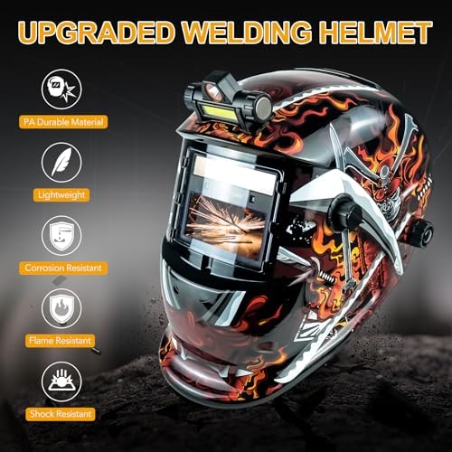 TRQWH Welding Helmet Auto Darkening Welding Hood with Welding Gloves