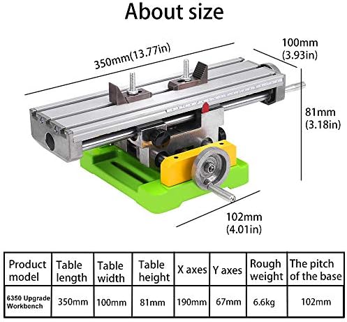 MYSWEETY Multifunction Worktable Milling Working Cross Table Milling Machine Compound Drilling Slide Table For Bench Drill Adjustme X-Y (6350 SIZE)