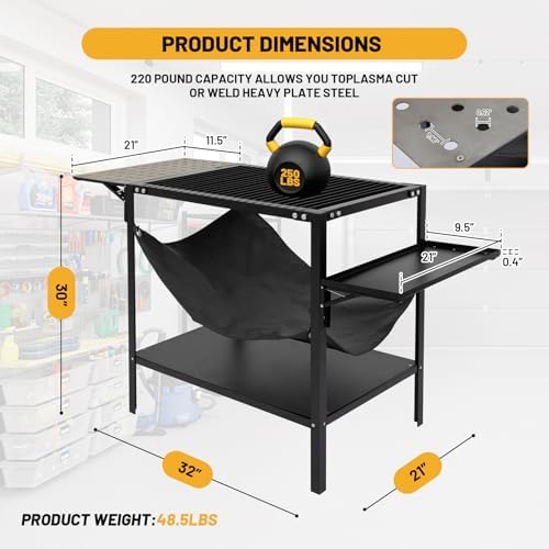 Plasma Cutting Table With Carbon Steel Frame And Replaceable Slats