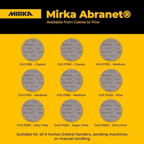 Mirka Abranet 6 Inch Grip Sanding Discs Hook and Loop 120 Grit