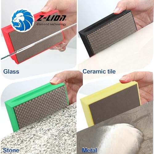 Z-Lion Electroplated Diamond Hand Polishing Pads Foam Back for Granite Marble Stone Glass Ceramic (400#)