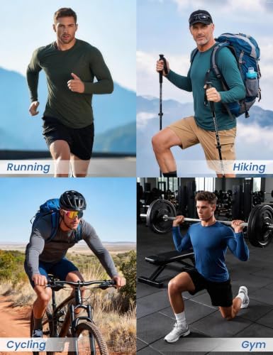 MLYENX 7 Pack Long Sleeve Shirts for Men Sun Protection Quick Dry