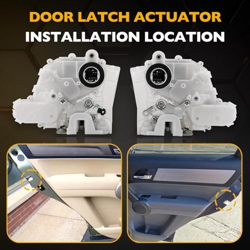 2Pcs Front Door Lock Actuator for 2007-2011 Honda CR-V CRV EX EX-L LX SE, Driver and Passenger Side Door Lock Latch Assembly Replacement 72610-SWA-A01, 72110-SWA-D01