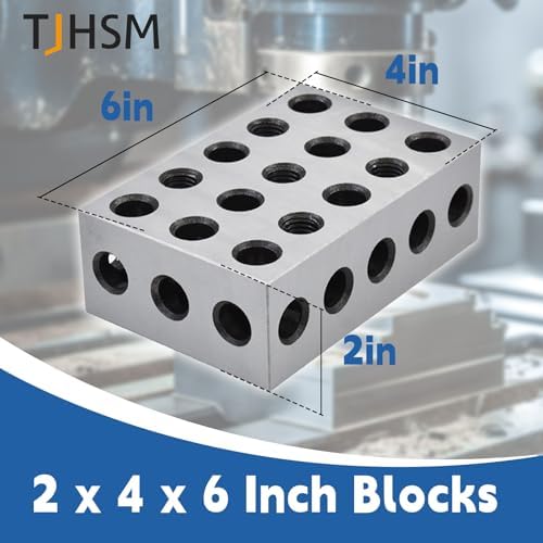 2-4-6 Blocks Matched Pair 23 Holes Accuracy 0.0003 Precision Hardened Steel 246 Machinist Set Up Blocks for Milling Machine