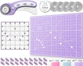 Honey's Heaven Rotary Cutter Set - 45mm Fabric Cutter, 5 Replacement Blades, A4 Cutting Mat, Acrylic Ruler and Craft Clips - Ideal for Crafting, Sewing, Patchworking, Crochet & Knitting