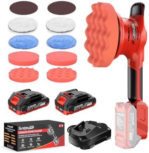6-Inch Brushless Cordless Car Buffer Polisher, 8-Speed & 8000RPM