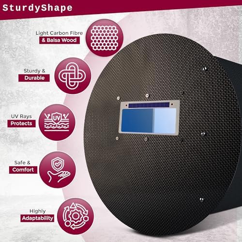 SturdyShape Pancake Welding Hood Ultralight for Pipeline Welders 10oz Carbon Fiber Pipeliner Helmet, Right or Left Hand Use Unique Design for Automotive & Custom Fabrication Workers (Carbon Fiber)