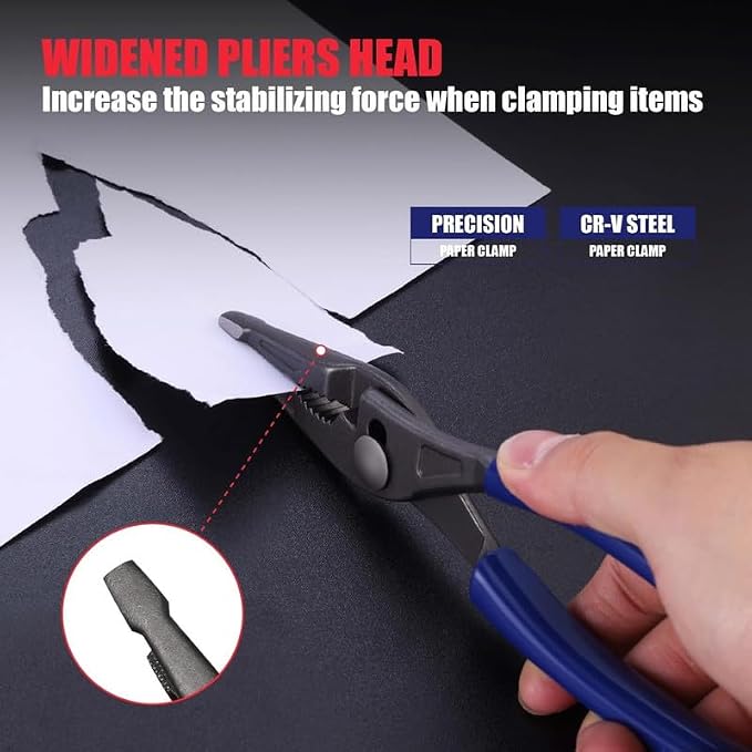 8" Long Nose Slip Joint Pliers, 3-Zone Serrated Jaw, CR-V Steel | 3-Zone Serrated Widened Jaw Grip; Adjustable Slip Joint Multi-Position; Drop-Forged Heat-Treated CR-V Steel