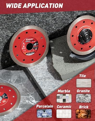 EZARC 4-1/2" Super Thin Diamond Tile Blade, 7/8"-20mm-5/8 Arbor, 5-Pack