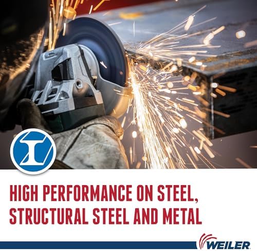 Weiler 58079 6" x 1/4" Tiger Zirc Type 27 Grinding Wheel, Z24T, 7/8" A.H (Pack of 10)