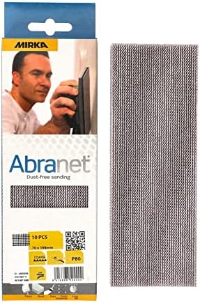 Mirka Abranet Net Sheets Sandpaper 2.75 x 8 inch Grit 80 10 pcs