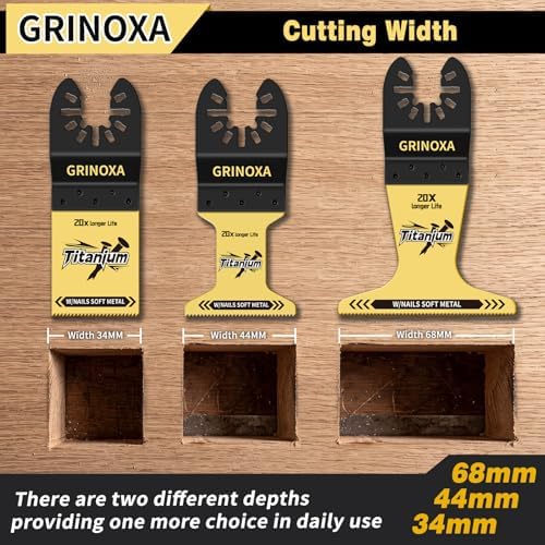 115PCS Multitool Blades Kit, Titanium Metal Multi Tool Blades Cutting Wood