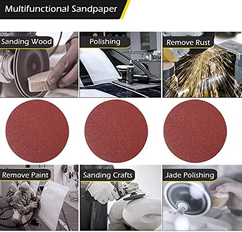 Utoolmart 80pcs 6" PSA Sanding Discs, 10 Each of 80/100/120/180/240/400/600/800 Grit, Self Adhesive Aluminum Oxide Sandpaper Discs for Random Orbital Sander Wood Metal Auto Dry Polishing