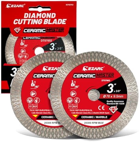 EZARC 3 Inch Super Thin Diamond Tile Blade, 3/8" Arbor, 2-Pack