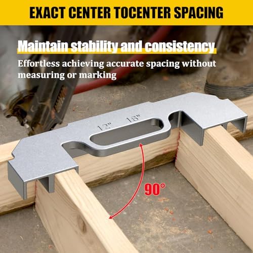 Framing tool 3-in-1,YUEWO framing jig 12/14/16'' On-Center Stud Layout Tool,100% Cast Aluminum Wall Stud Framing Spacing Tool,Construction framing tools for Walls, Roofs, Floors or Ladders