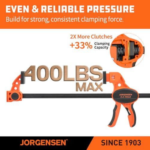Jorgensen E-Z Hold 2-Pack 50" 300LBS Load Indicator Woodworking Bar Clamps