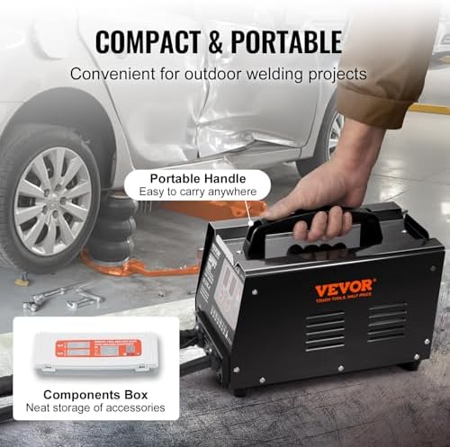 VEVOR Stud Welder Dent Repair Kit, 220V 3KW Spot Welder Dent Puller with Auto/Manual Welding & 7 Versatile Modes, Auto Body Spot Welding Dent Puller Machine for Car, Truck Dent Repair