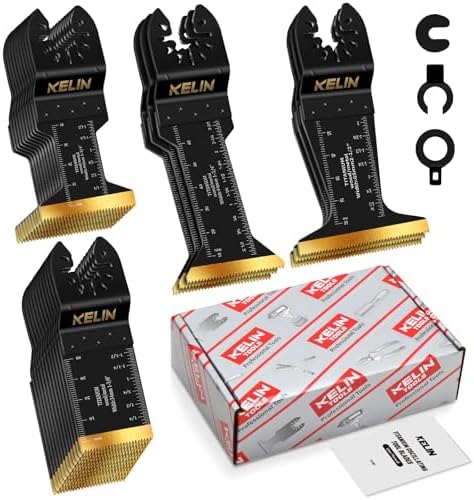 KELIN 28pcs Titanium Oscillating Tool Blades, Universal Multitool Blades